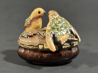 JAY STRONGWATER LOVE BIRDS MINIATURE ENAMEL & SWAROVSKI CRYSTAL