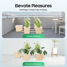 Hydroponics Drip Growing System 5 Sites Dutch Buckets w/Lids + Submerged Pump