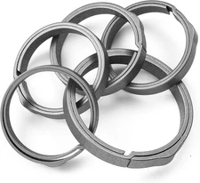 TISUR Titanium Key Rings for Keychain, Side-Pushing Chain Grey, K27+4k22 