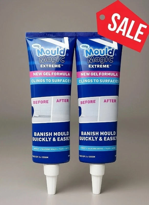 MOULD MAGIC 2xMOLDE GENUINO MAGIC EXTREME GEL FÓRMULA 120G TUBO ECO GRIFOS FREGADEROS LECHADA Ventanas