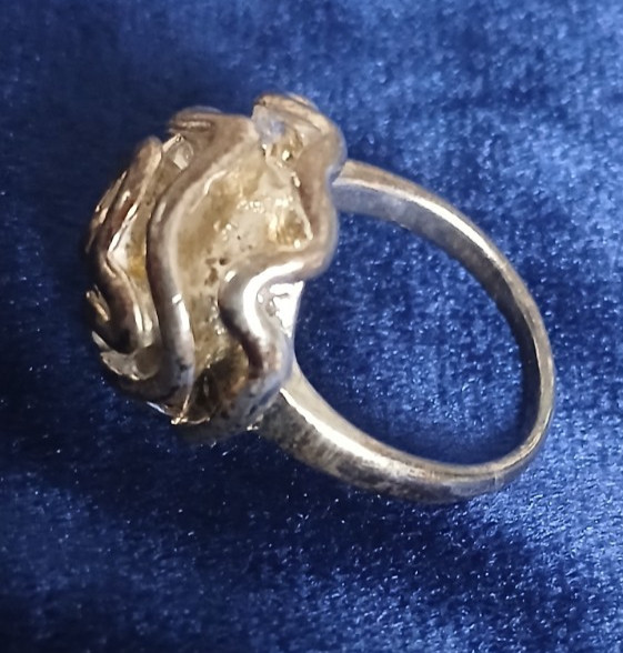 VTG Sz. 8 Solid 925 STERLING SILVER Modernist/Bru… - image 2