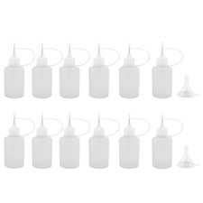 12 Pcs Precision Tip Applicator Bottles, 1 Ounce Translucent Glue Bottles