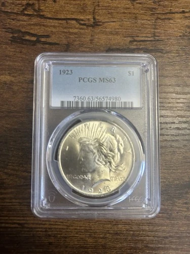 1923 Peace Dollar $1 Silver Coin PCGS MS63 Philadelphia Uncirculated
