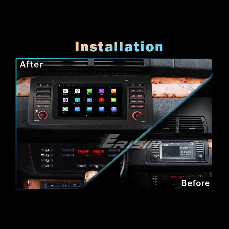 128GB Qualcomm Autoradio CarPlay Navigatore per Auto BMW X5 E53 Radio DSP IPS 4G - Immagine 2 di 4