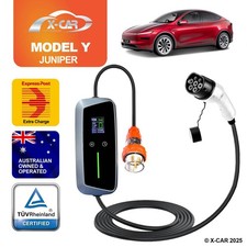 Tesla Model Y Juniper 2025-Onwards Type 2 Portable EV Charger 32A 7KW 3 Pin 5 M