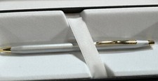 Cross Classic Century Ballpoint Pen Satin Chrome with Gold Appointments NIB