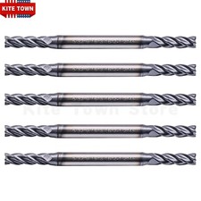 5Pcs 4 Flute 5/32"x3/16"x9/16"x2-1/2" Double End Carbide End Mills AlTiN Coated