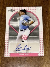 CALEB CALI 2018 Leaf PERFECT GAME PINK Autograph #2/3 ARKANSAS MARINERS