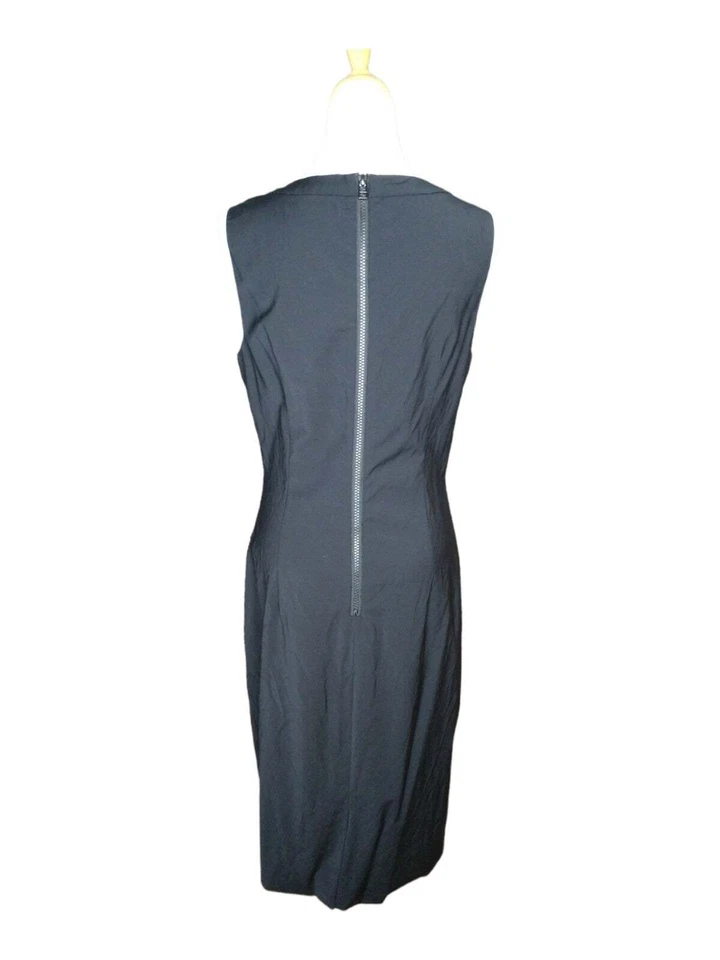 Pink Tartan Lightweight Stretch Wool Sheath Dress Exposed Zipper Size 6 - Image 3 of 4