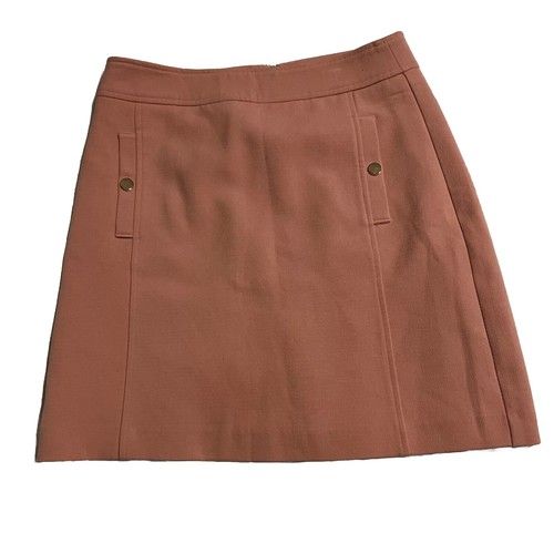 Womens Loft Pink A Line Skirt Stretch Skirt With Gold Button Accent Size 4