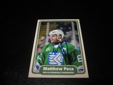 MATTHEW PECA SIGNED 2025 SPRINGFIELD THUNDERBIRDS CARD-INDIANS JERSEY