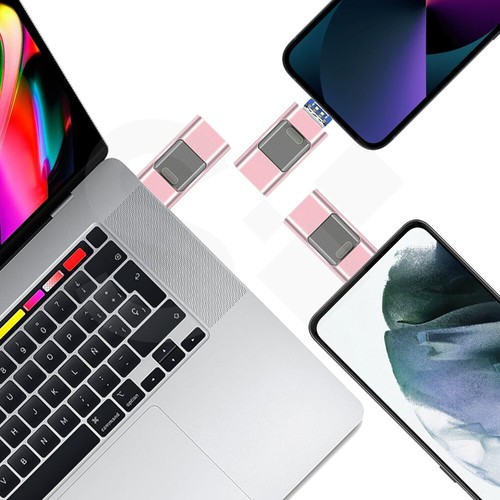 128 GB 3.0 USB Flash Drive Memory Stick 3 in1 Micro USB/PC/iPhone Rose - Picture 4 of 6