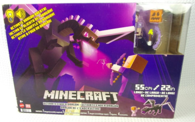 Minecraft Ultimate Ender Dragon, Battle Steve Fig Lights & Sounds NIB DMG *Read*