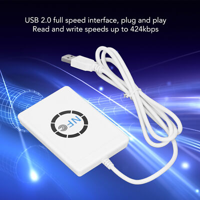 DEWIN ACR122U RFID,NFC RFID Reader NFC RFID-lezer Fast NFC schrijver ACR122U ISO 14443A/B met Vrije Software (Wit