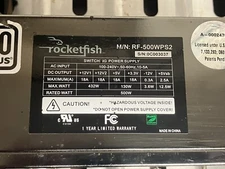 RocketFish - M/N: RF-500WPS2 SWITCHING POWER SUPPLY