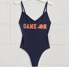CHICAGO BEARS Victoria's Secret Navy Blue Bodysuit Football Women's Shirt Top