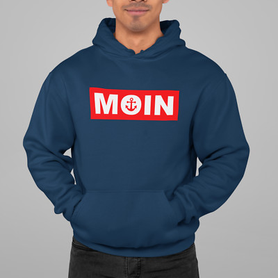 Herren Hoodie MOIN mit Anker coole Männer Kapuzenpuller mit Sprüchen