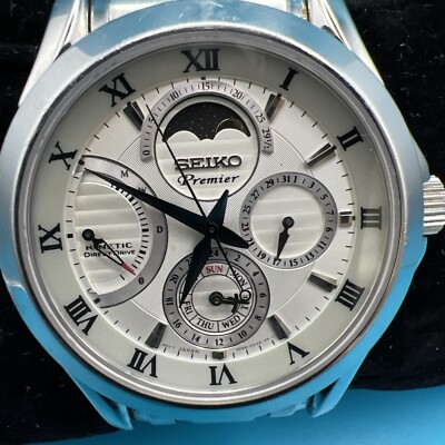 Seiko Premier Moonphase 5D88 0AA0 Men's Watch | eBay