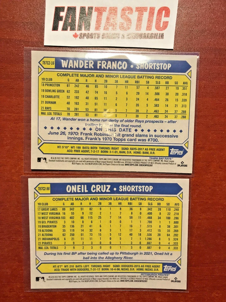 2022 Topps Series 2 - 1987 Chrome Silver Pack YOU PICK T87C2-1 to 100 inc RC etc - Image 2 of 2