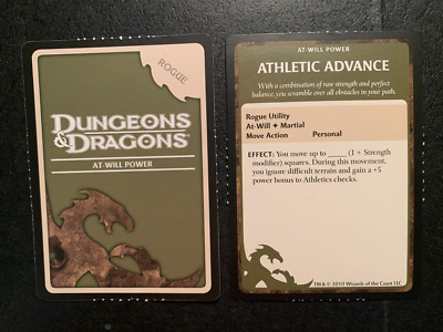 DUNGEONS and DRAGONS ROGUE At Will POWER Athletic Advance Card 2010