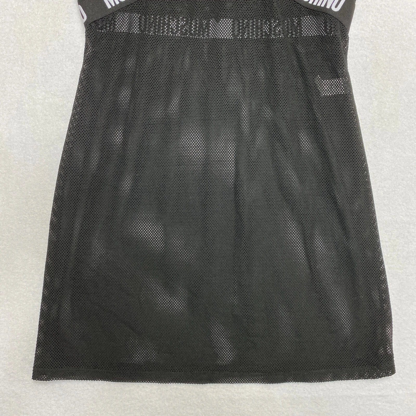 Moschino abito intimo donna 10 nero cinturino uncinetto logo incantesimo