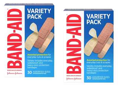 Pflaster Marke Klebeverbände verschiedene Packungen, 30 verschiedene Größen - 2 Packungen Posten
