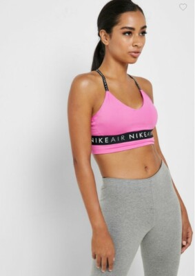 nike training indy logo bra in pink