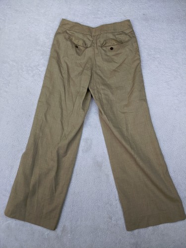 Unbranded Womens 8 Stretch Beige Wool Blend Dress Pants Wide Leg Mid Rise - Picture 4 of 9