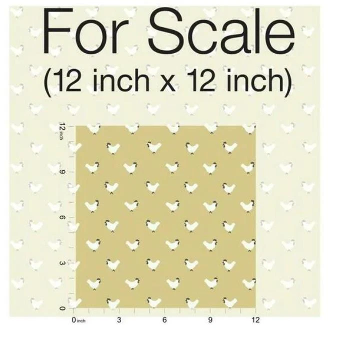 Papel Pintado Diseñador Pequeños Pollos Blancos en Amarillo, 56 Pies Cuadrados Perno Foto 4 de 4