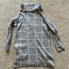 Amazon Cowl Neck Sweater Dress Women’s L Gray Window Pane