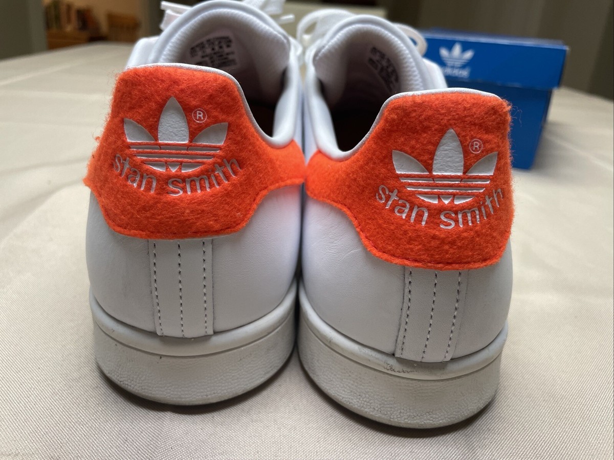 RARE Barely Worn Stan Smith Orange Tennis Ball Felt mens  display picture 1