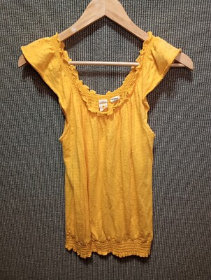 anthropologie yellow top