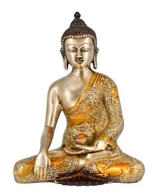 Whitewhale Brass Buddha Statue Astmangal Buddhism Idol feng Shui Home Decor