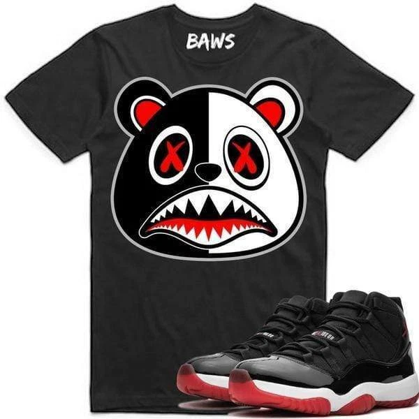 BAWS Scar Yayo Baws Black T Shirt to Match Jordan Retro 11 Bred Jordan 14 Red