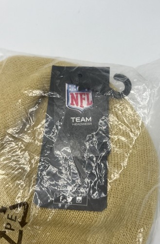 New Orleans Saints Football Team NFL Yellow Raised Knit Cuff Cap New - Picture 3 of 4