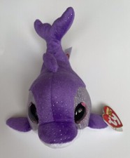 Ty Beanie Boos FLIPS the Glitter Purple Dolphin 6” Stuffed Ocean Animal With Tag