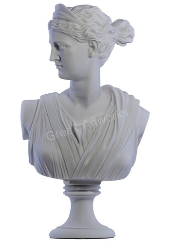 Artemis Diana Bust Head Greek Roman Goddess Statue Handmade Sculpture 19.88 in - Picture 2 of 9
