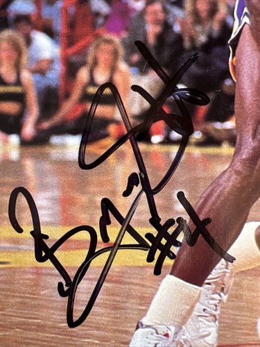 LA Lakers Byron Scott Signed 1990 NBA Hoops 8x10 Official License Photo PSA - Picture 3 of 5