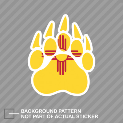 New Mexico State Shaped Bear Print Sticker Grizzly Track Polar Ourdoor ...