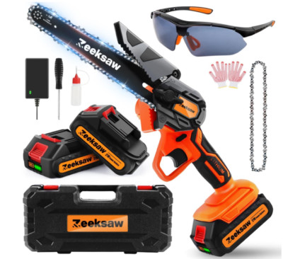 Mini Chainsaw 6 Inch Cordless, Super Handheld Chainsaw with 2x Big ...