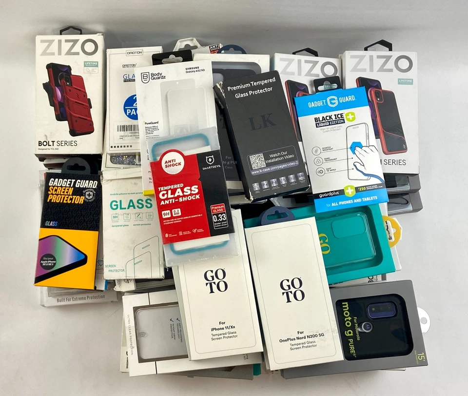 Lot of 62 Phone Cases & Tempered Glass iPhone Samsung Pixel OnePlus TCL - Image 2 of 3