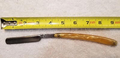 Vintage Straight Razor Robuso 57 Solingen Germany Yellow Pearl Look Handle