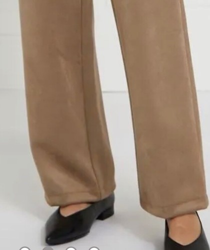 Dunnes Gallery Faux Suede Stretch Trousers Size 14 High Waisted New with Tags - Picture 3 of 24