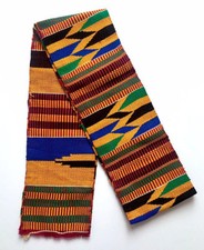 Traditional Kente Handwoven Stole Sash Asante Scarf African Textile Art Cloth