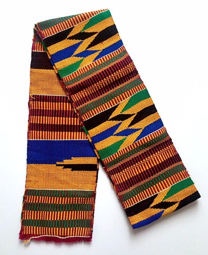 Traditional Kente Handwoven Stole Sash Asante Scarf African Textile Art Cloth