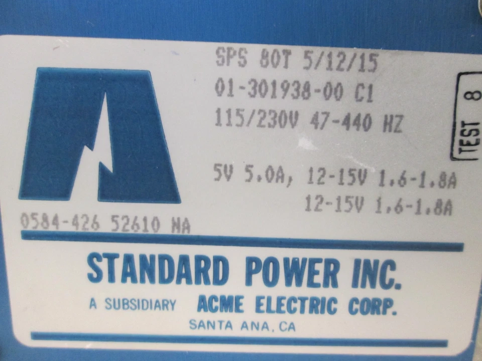 Standard Power Inc., SPC-80T, Fuente de Alimentación, 115/230V, 47-440Hz, Usado Foto 2 de 4