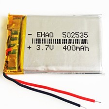 3.7V 400mAh 502535 Lipo Li Polymer Rechargeable Battery For Mp3 Smart Watch GPS