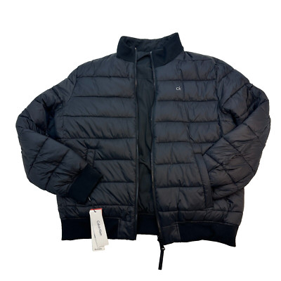 Calvin Klein Reversible Insulated Waterproof Jacket Men's Size L CK Black New