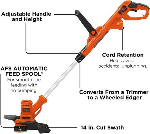 String Trimmer with Auto Feed Electric 6.5-Amp 14-Inch 2-in-1 Trimmer/edger New - Picture 2 of 5