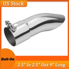 2.5 Inlet 2.5 Outlet 9 Long Stainless Steel Turn Down Exhaust Tip Polished
